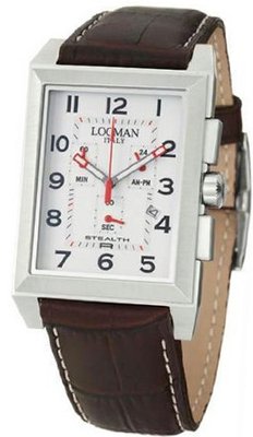 Stainless Steel Stealth R Quartz Chronograph White Dial Leather Strap