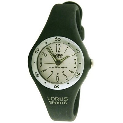 Lorus Kids Black Rubber with Silver Bezel RG261BX9