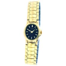 Lorus Ladies Gold Tone Black Dial Bracelet RZK480L9