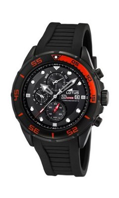 Lotus ALARM CHRONO L15678/6 Black Resin Analog Quartz with Black Dial