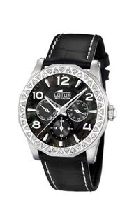 Lotus Cool L15684/3 Black Leather Quartz with Mother-Of-Pearl Dial