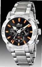 Lotus CRONO L15643/4 Silver Stainless-Steel Analog Quartz with Black Dial