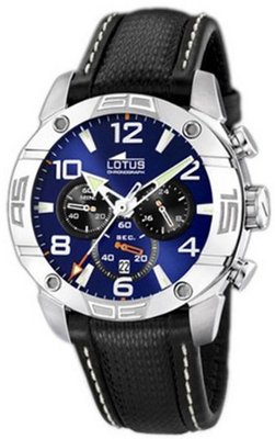 Lotus CRONO L15644/2 Black Leather Quartz with Blue Dial