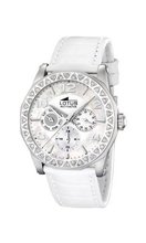 Lotus L15684/1 White Leather Quartz with White Dial