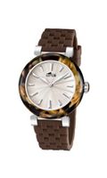 Lotus Quartz with Beige Dial Analogue Display and Brown Rubber Strap 15852/5