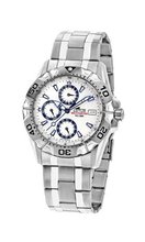 Lotus Quartz with White Dial Analogue Display and Silver Stainless Steel Bracelet 15301/1