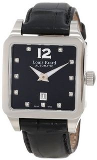 Louis Erard 20700AA12.BAV11 Emotion Square Automatic Black Alligater Leather Diamond