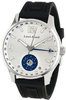 Louis Erard 48223AA01.BDE09 1931 Automatic Luminous Silver Dial Black Rubber