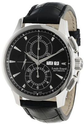 Louis Erard 78220AA02.BDCL51 1931 Automatic Black Leather Strap Chronograph Long
