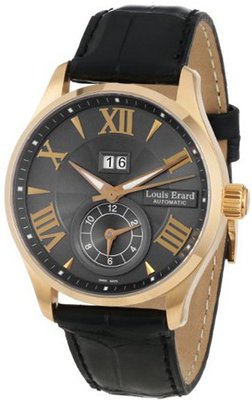 Louis Erard 82215OR13.BAC02 1931 40mm Automatic GMT Silver Dial Leather Date