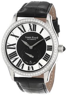 Louis Erard 92310SE02.BAV04 Emotion Automatic Mother of Pearl and Black Dial Alligater Diamond