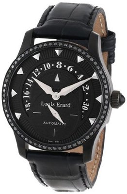 Louis Erard 92601NS02.BAV05 Emotion Automatic Black PVD Alligater Leather Diamond