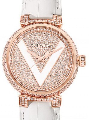 Louis Vuitton Tambour Tambour V Large Automatic, Diamonds
