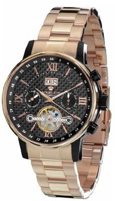 Louis XVI LE LOUVRE l`acier l`or rose noir carbone saphir