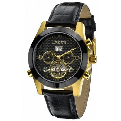 Louis XVI PORTHOS l'or carbone noir saphir