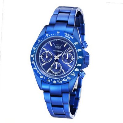 LTD Aluminium Collection Unisex Quartz with Blue Dial Chronograph Display and Blue Bracelet LTD 071901