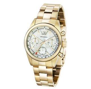 Ltd Ladies Quartz with Mother Of Pearl Dial Analogue Display and Gold Stainless Steel Plated Bracelet LTD 340301
