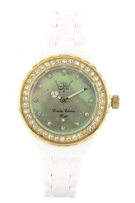 Ltd Ladies Quartz with Mother Of Pearl Dial Analogue Display and White Plastic or Pu Bracelet LTD 021503