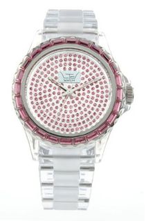 LTD - LTD 010102 - Limited Edition LTD with Clear plastic Strap, Case and Bezel with Pink Stone Set Bezel and Dial