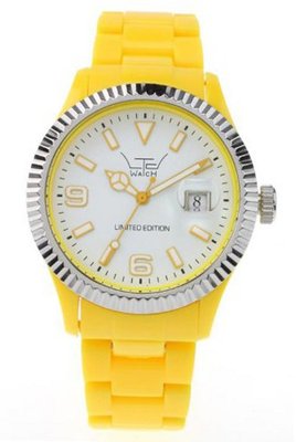 LTD LTD-051002 Unisex White Dial Yellow Strap With Ss Bezel