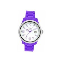 LTD LTD-111002 Unisex White Dial And Purple Strap With Ss Bezel