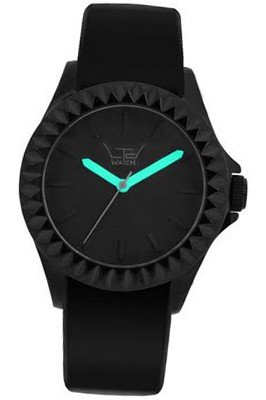 LTD LTD-290110 Unisex Limited Edition Black Dial Turquoise Hands Rubber Strap