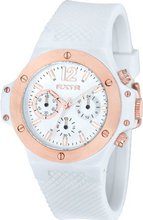 LTD RXTR Unisex Quartz with White Dial Chronograph Display and White Silicone Strap LTD-310102