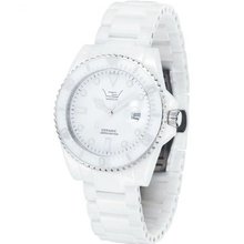 LTD Unisex Ceramic Limited Edition Analogue 20613 with White Ceramic Case, White Ceramic 3-Hand Date And Sapphire Lens
