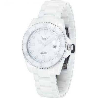 LTD Unisex Ceramic Limited Edition Analogue 20613 with White Ceramic Case, White Ceramic 3-Hand Date And Sapphire Lens