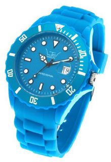 LTD Unisex Limited Edition Silicon Range LTD 071302 With Blue Silicon Bracelet, Dial And Rotating Bezel