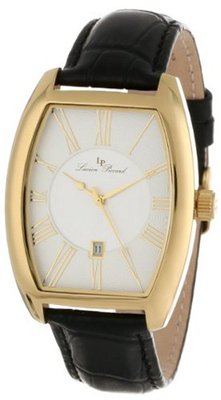 Lucien Piccard 10029-YG-02S Grivola Ortlet Silver Dial Black Leather