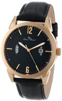 Lucien Piccard 11561-YG-01 "Watzmann" Gold Ion-Plated with Black Leather Strap