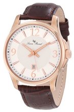 Lucien Piccard 11566-RG-02S Adamello Silver Textured Dial Brown Leather