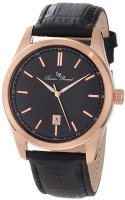 Lucien Piccard 11568-RG-01 Eiger Black Dial Black Leather