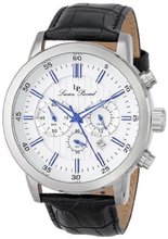 Lucien Piccard 12011-023S Monte Viso Chronograph White Textured Dial Black Leather
