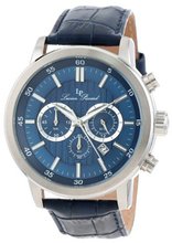 Lucien Piccard 12011-03 Monte Viso Chronograph Dark Blue Textured Dial Dark Blue Leather Band