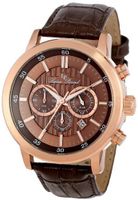 Lucien Piccard 12011-RG-04 Monte Viso Chronograph Brown Textured Dial Brown Leather Band