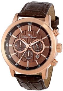 Lucien Piccard 12011-RG-04 Monte Viso Chronograph Brown Textured Dial Brown Leather Band