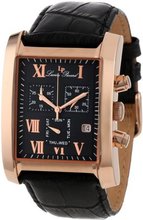 Lucien Piccard 98041-RG-01 Classico Chronograph Black Dial Black Leather