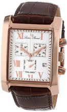 Lucien Piccard 98041-RG-02S Classico Chronograph Silver Dial Brown Leather
