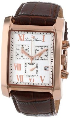 Lucien Piccard 98041-RG-02S Classico Chronograph Silver Dial Brown Leather