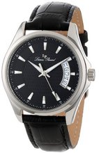 Lucien Piccard 98660-01 Excalibur Black Textured Dial Black Leather