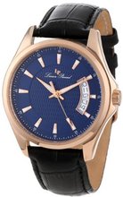 Lucien Piccard 98660-RG-03 Excalibur Blue Textured Dial Black Leather