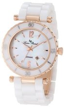 Lucien Piccard LP-10222-WWRA La Tournette White Mother-Of-Pearl Dial Ceramic