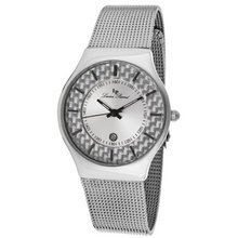 Lucien Piccard LP-110842-02S Bernard Silver Dial Stainless Steel Mesh