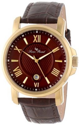 Lucien Piccard LP-12358-YG-04 Cilindro Brown Textured Dial Brown Leather