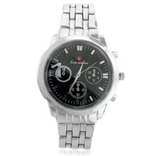 Luis Cardini Ninw-10 Modern Chronograph Dial Analog Stainless Steel Cas...
