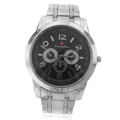 Luis Cardini Ninw-9 Modern Chronograph Dial Analog Brushed Stainless St...