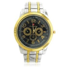 Luis Cardini Ninw-9b Modern Chronograph Dial Analog Two Tone Stainless ...