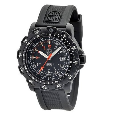 Luminox 8821.KM Recon Pointman Black, Rubber Band, With Multi Color Accents